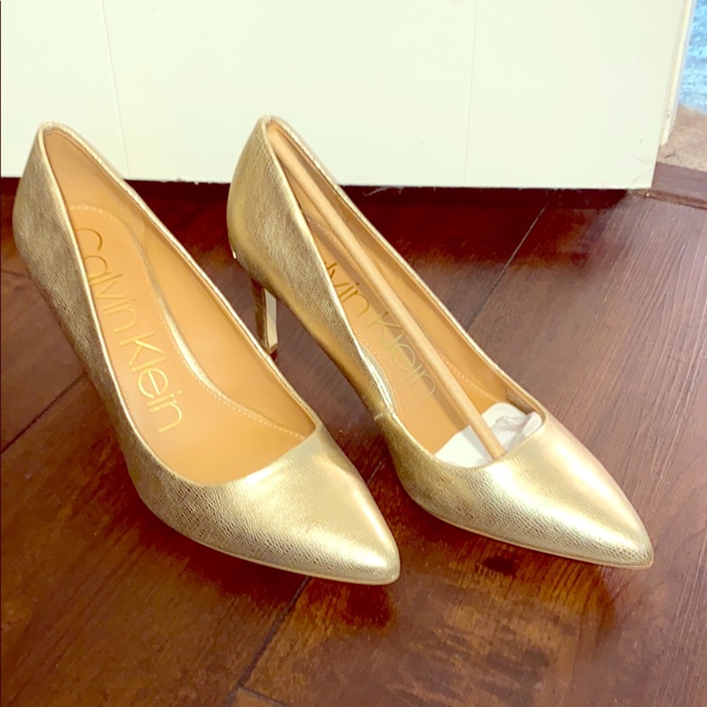 Calvin Klein Gold Heels